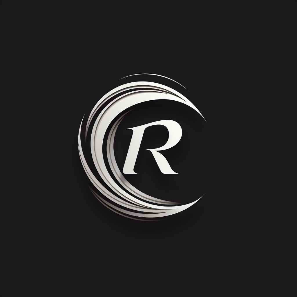 Black and white R letter logo design