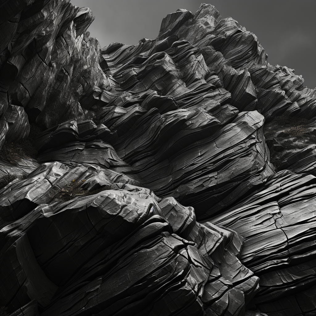 Highly detailed black and white rocky texture