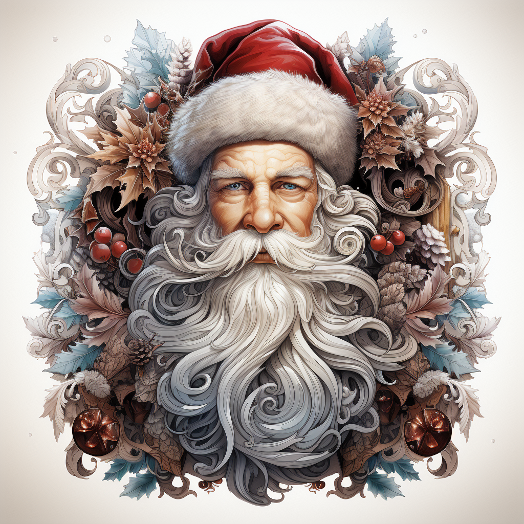 Black and white Santa Claus for a color book