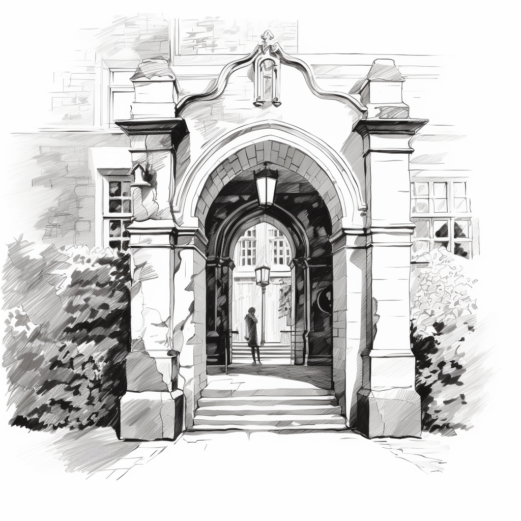 Black and White Sketch of Door Number 0.33