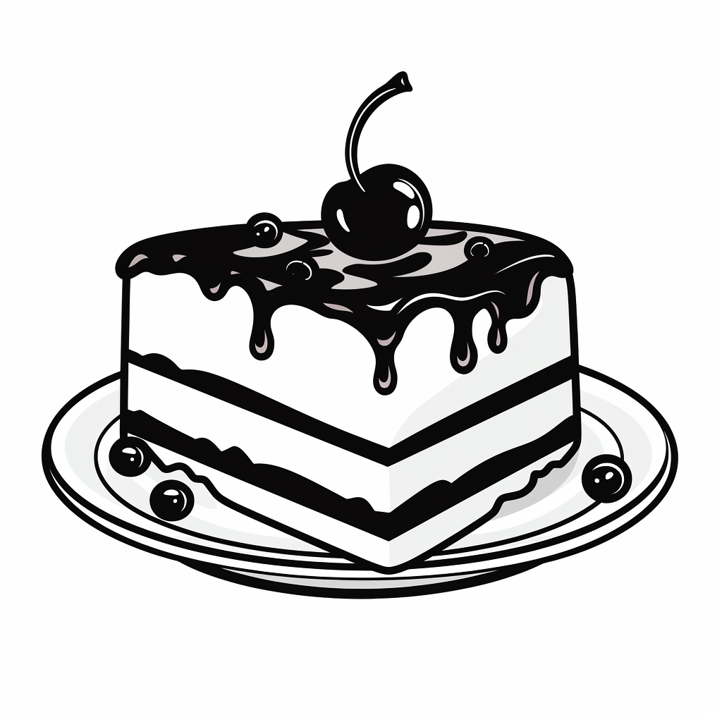 Beautiful square cake in black and white