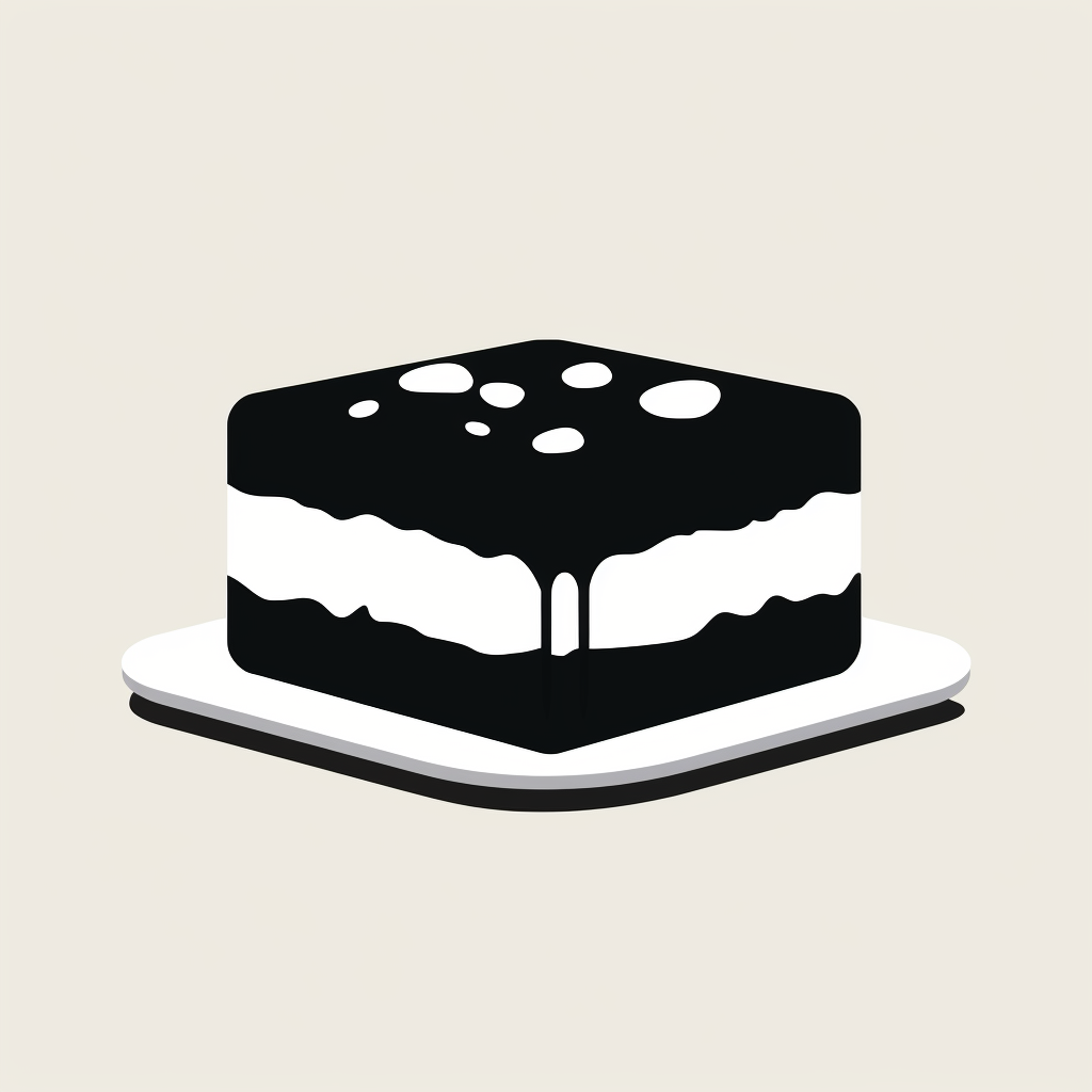 Black and white square cake icon