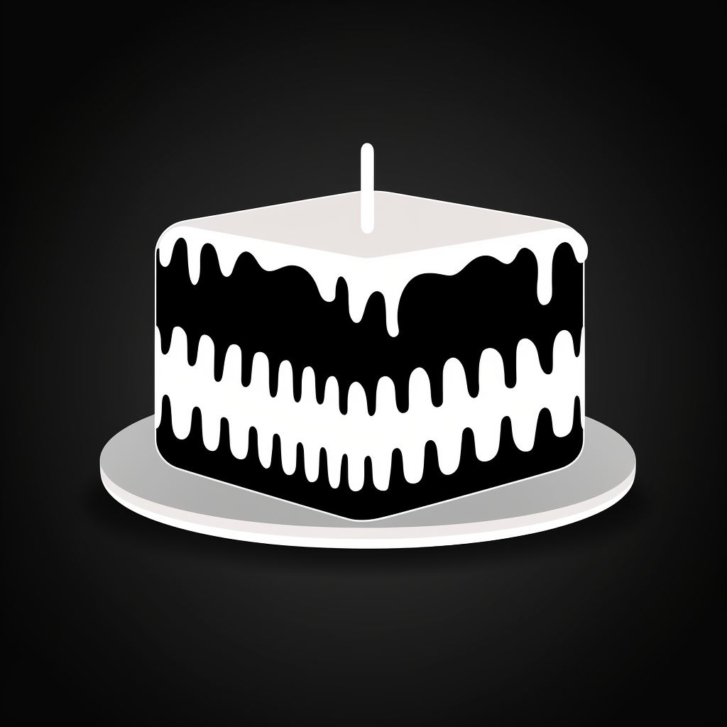 Cake vector icon in black and white