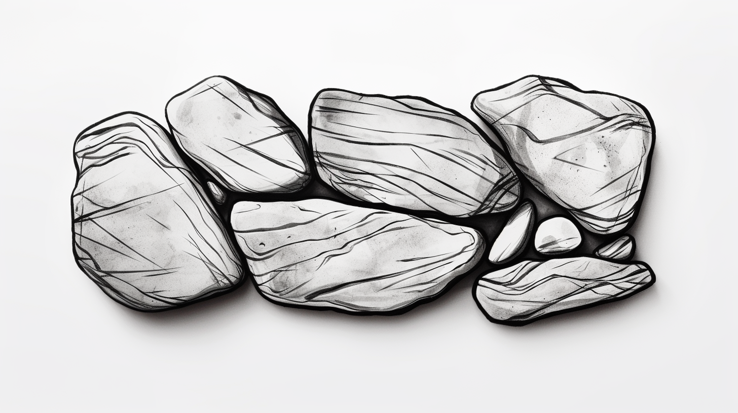 Pop art black and white stone drawing