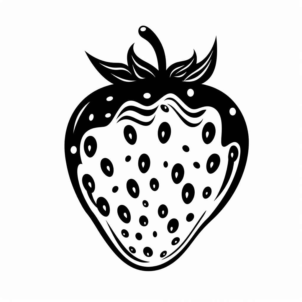 Bold Black White Strawberry Tattoo