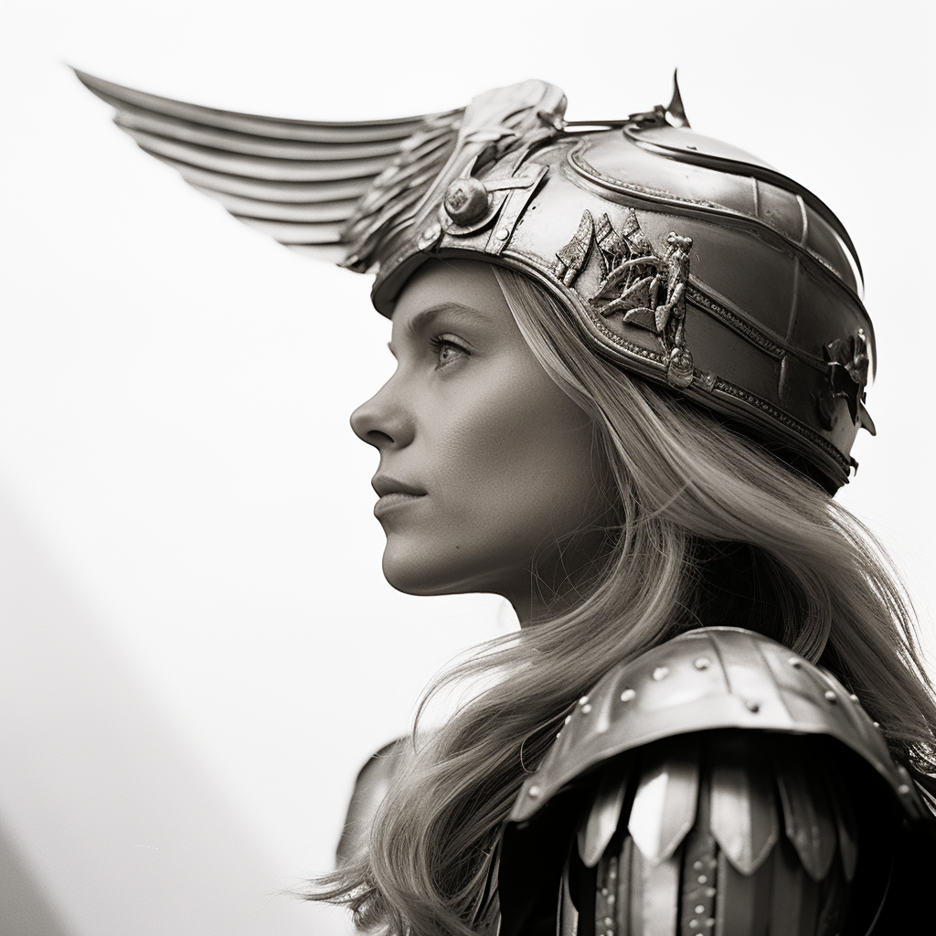 Powerful Valkyrie with Helmet Wings