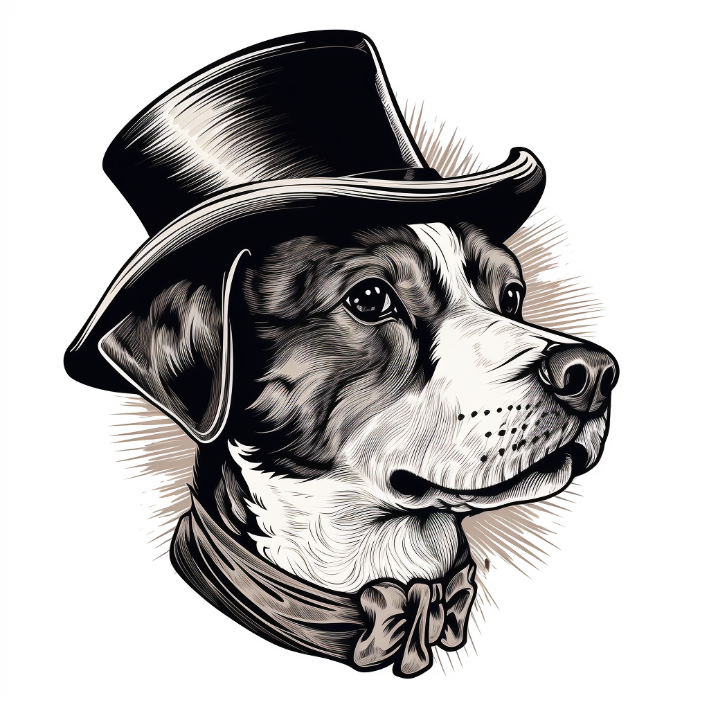 Profile of a Dog with Hat