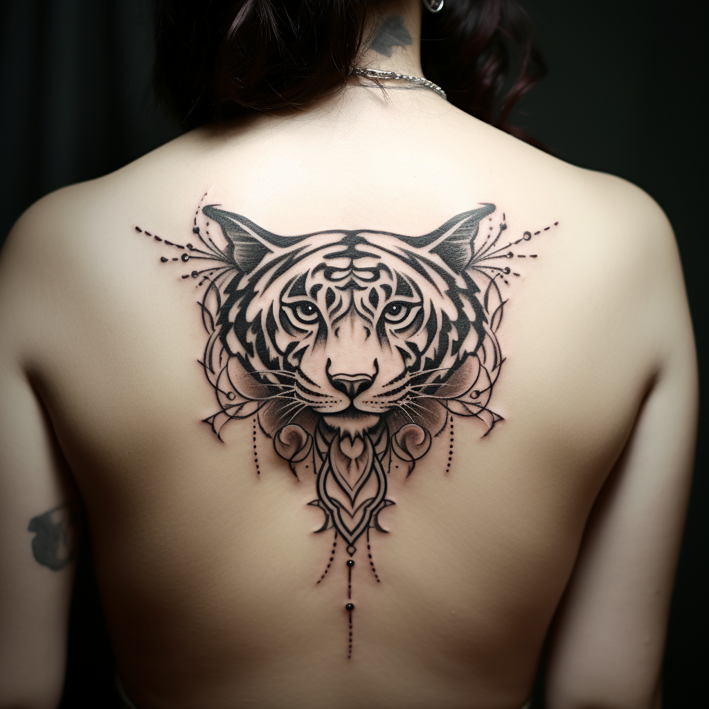 Black Winged Tiger Tattoo