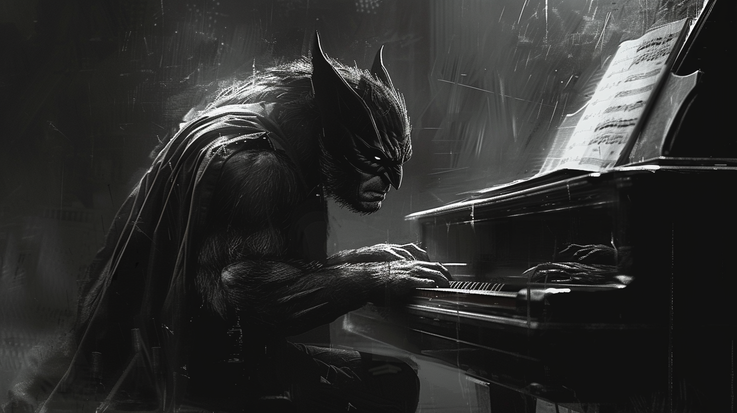 Black Wolverine Playing Piano