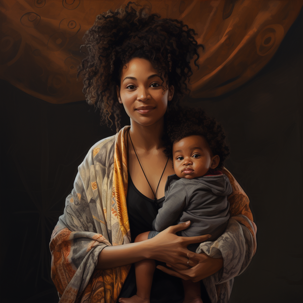 Black woman holding baby hand