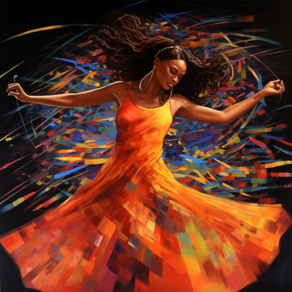 Black woman dancing with joy and freedom