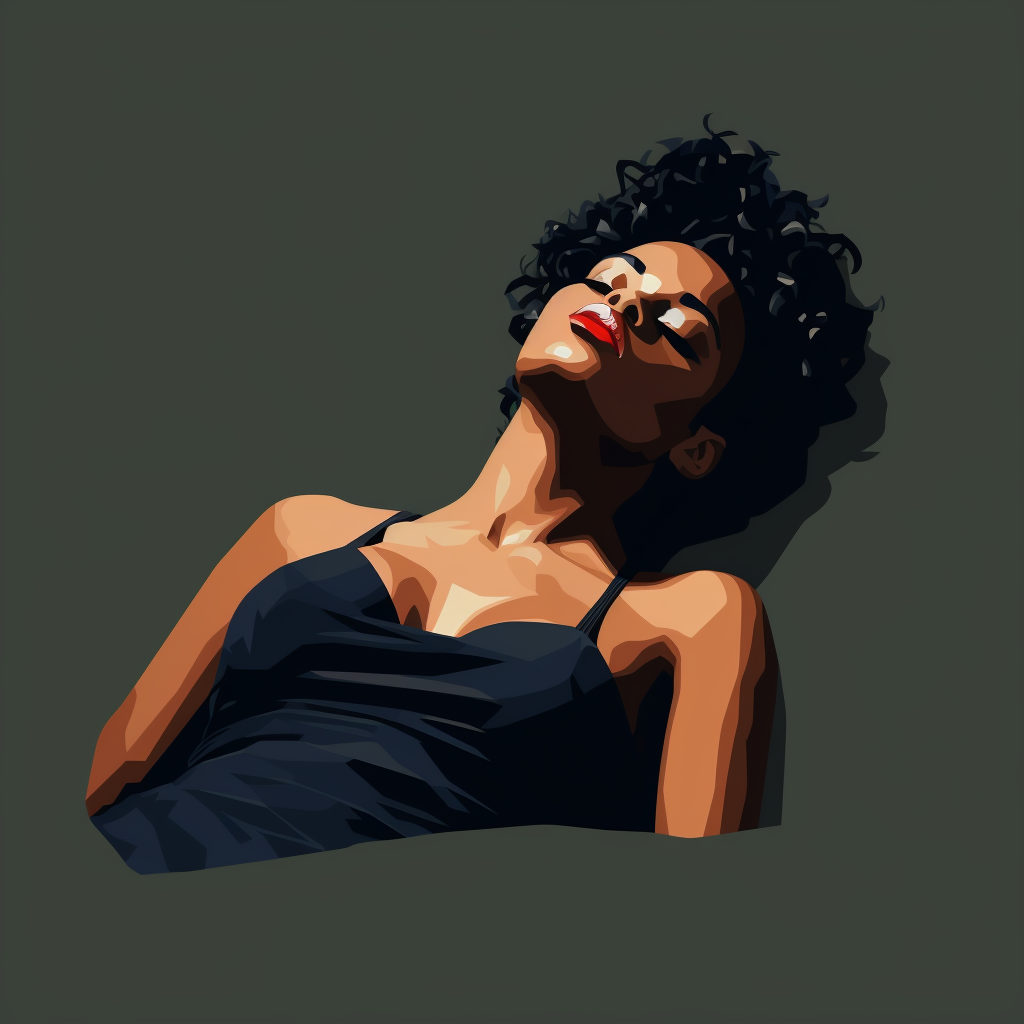 Vector illustration of a black woman laying on her side