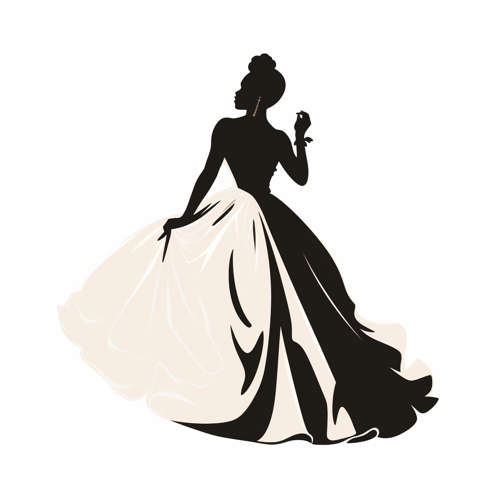 Sophisticated black woman in cotillion dress silhouette