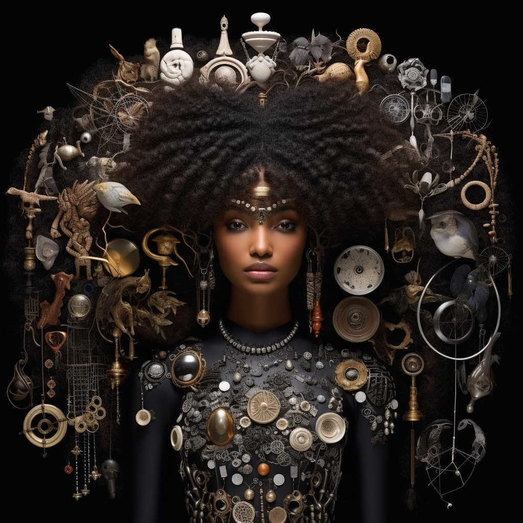 Black women symbols composition