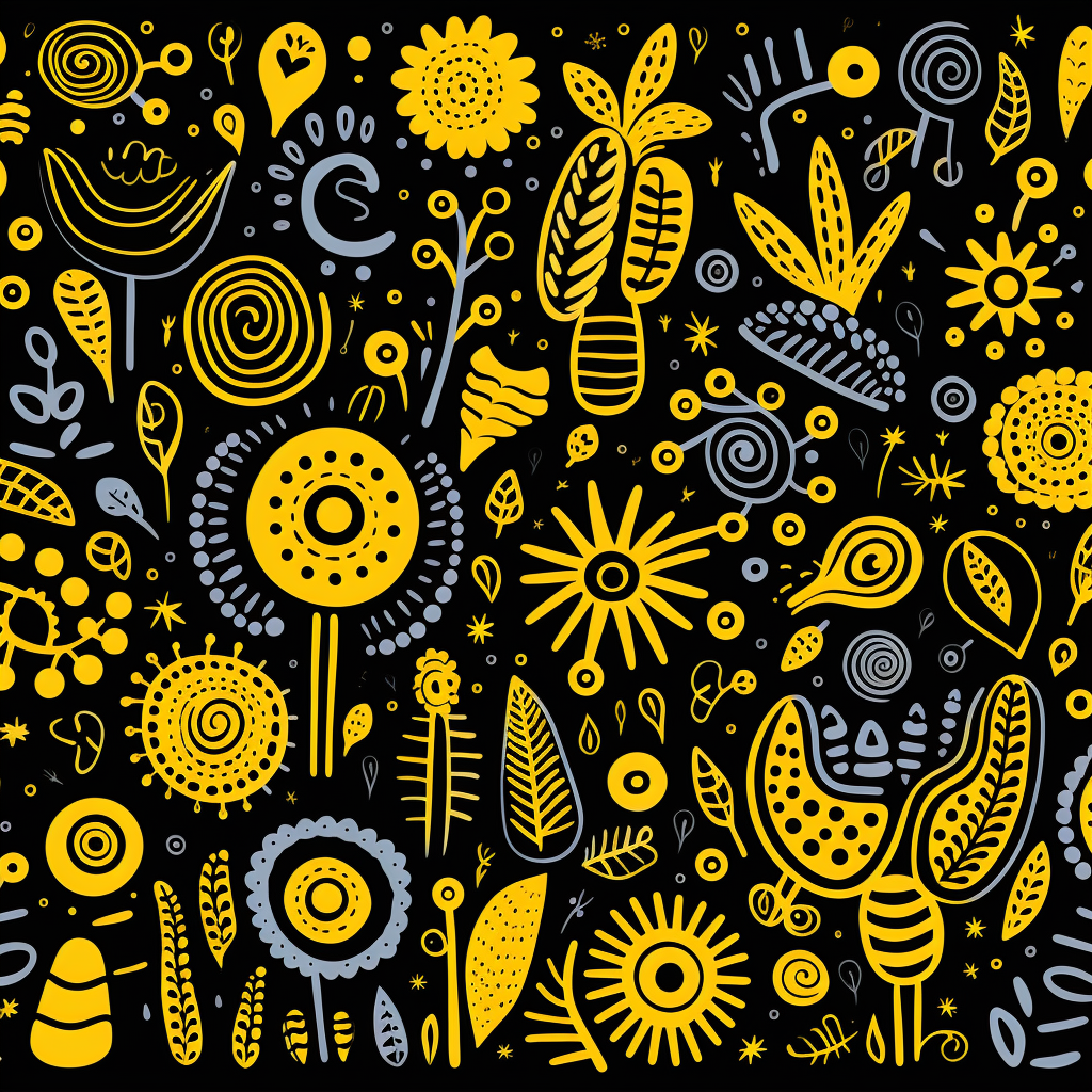 Fun black and yellow pattern cartoon illustration