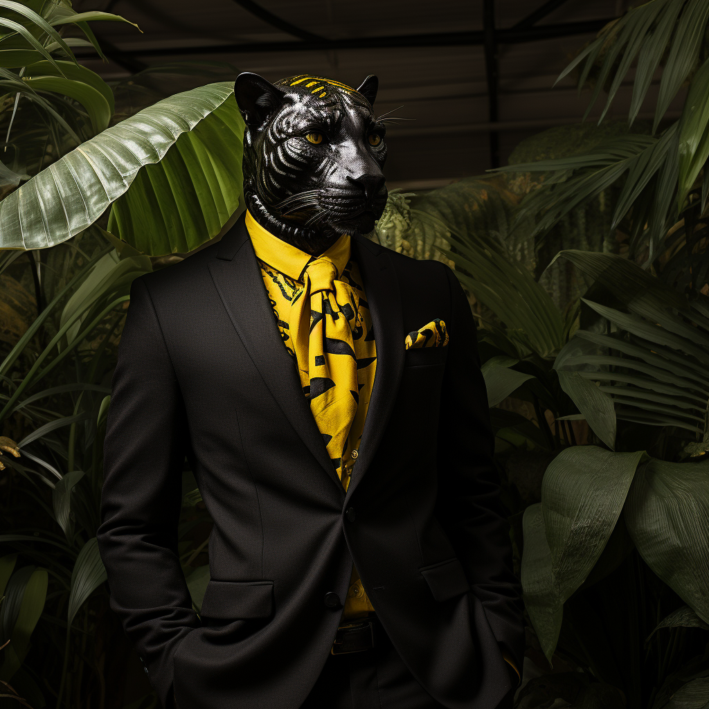 Black Panther in Black & Yellow Suit