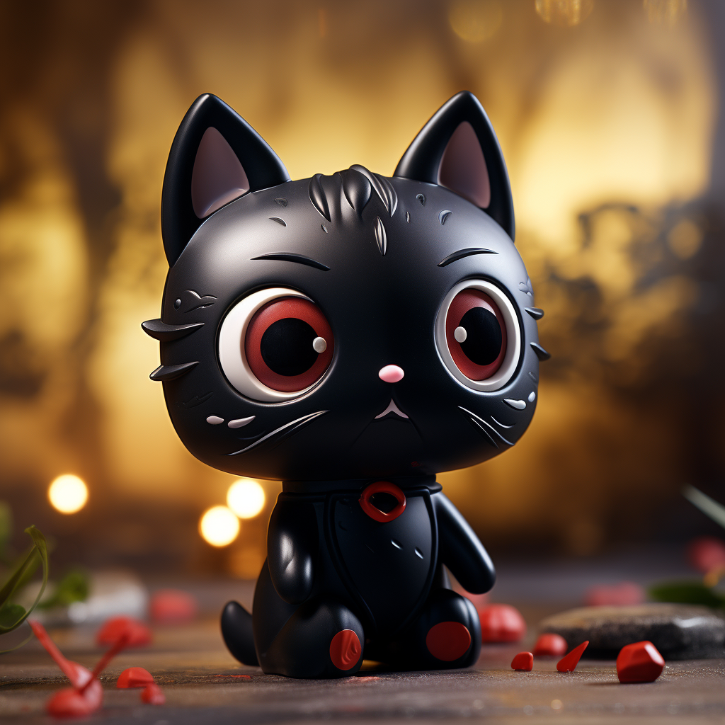 Cute black cat with red eyes