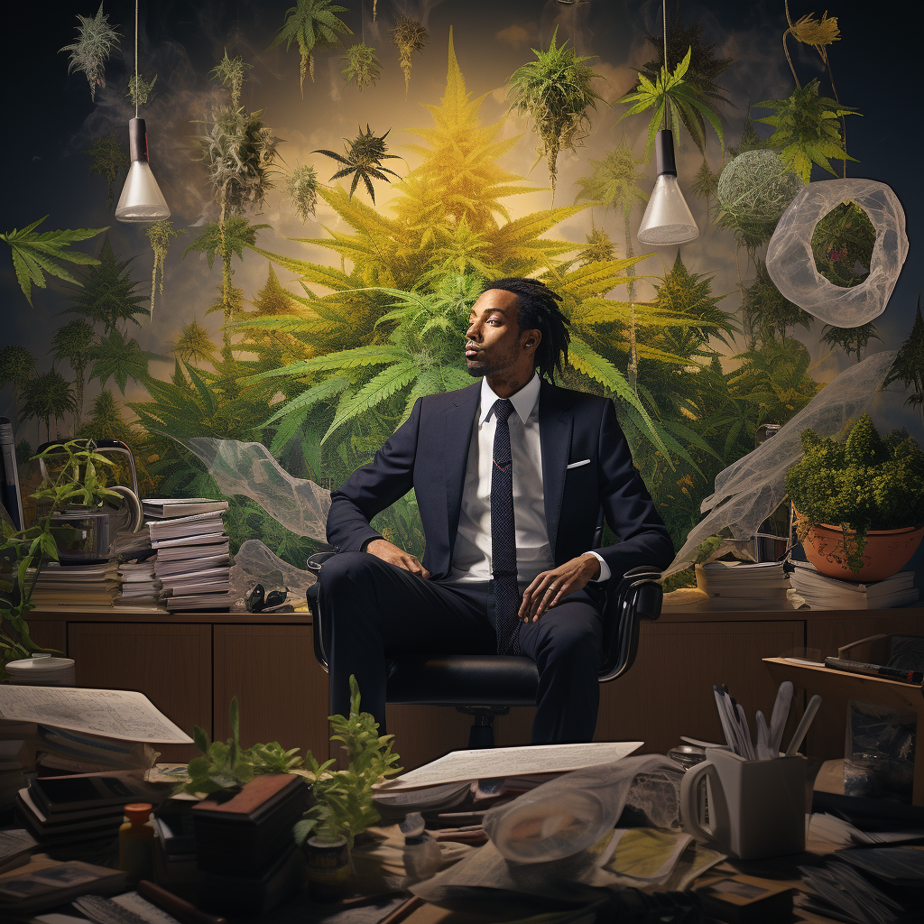 Symbolic depiction of challenges faced by Black entrepreneurs in cannabis industry