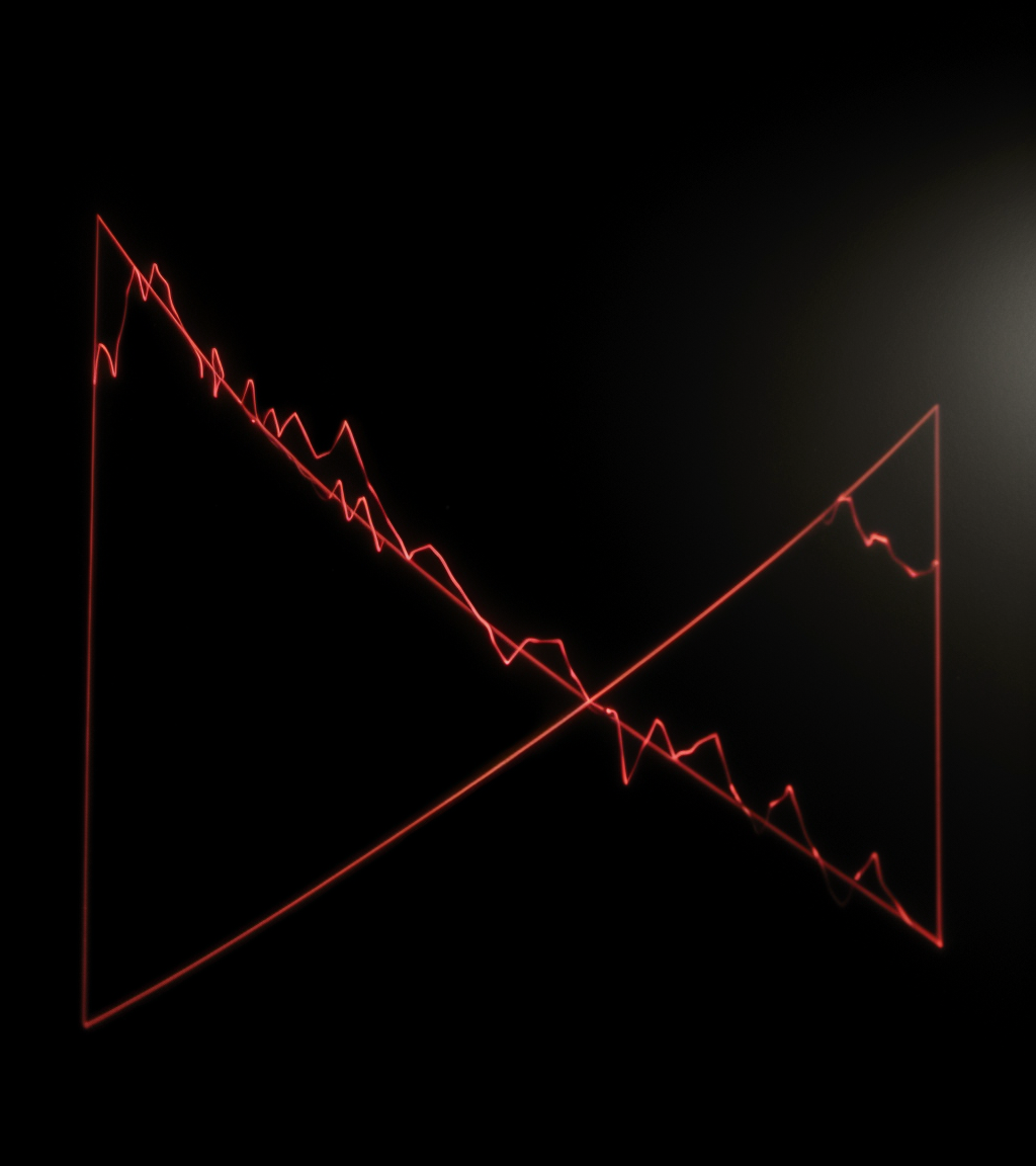 Black line graph showing downward trend