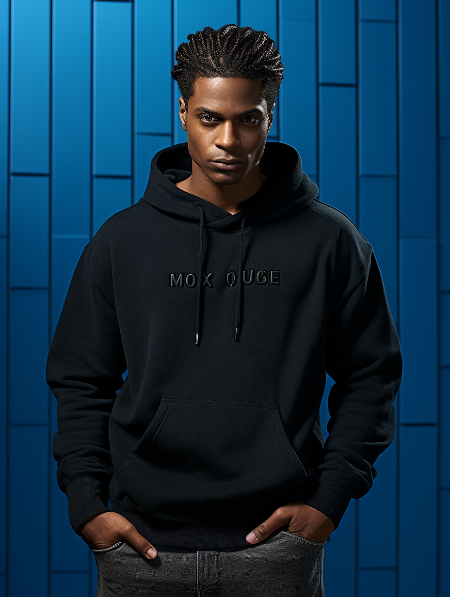 Black Male in High-Quality Hoodie Mockup