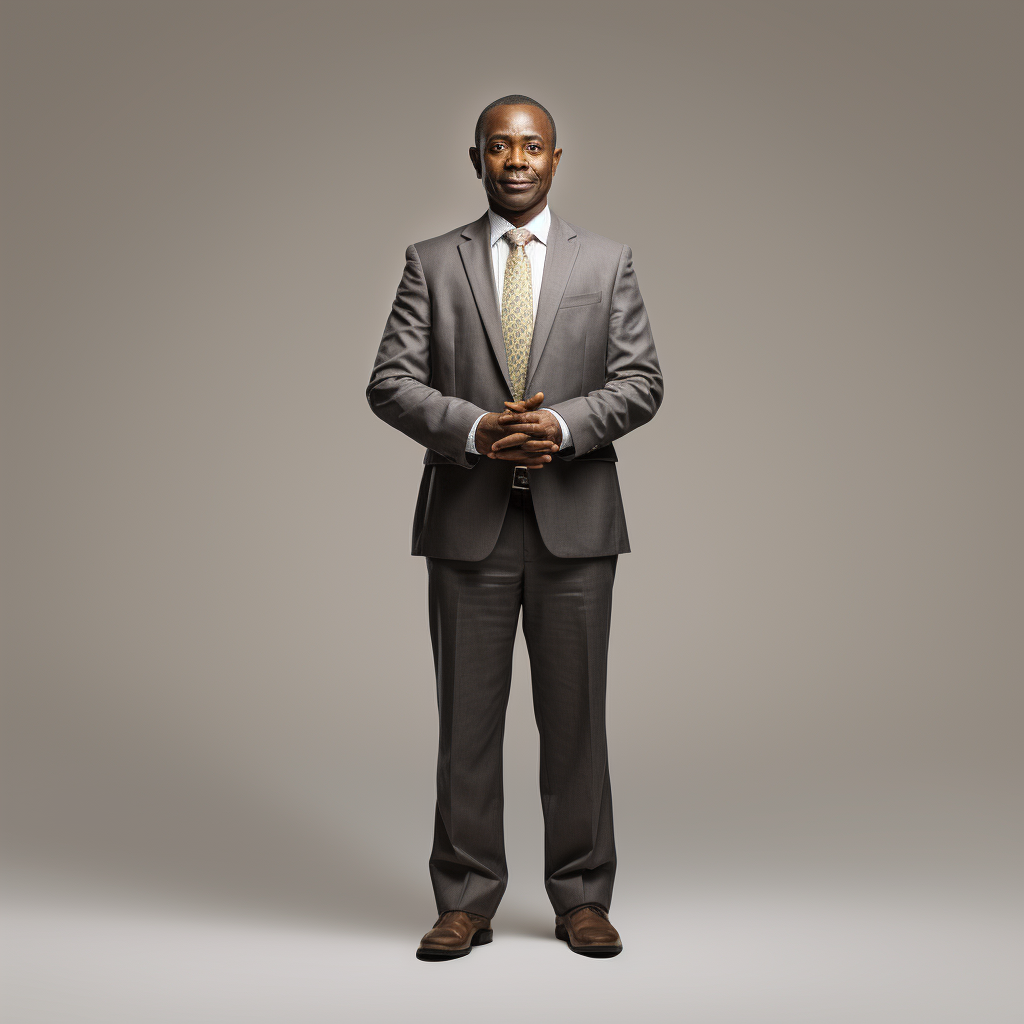 Successful black businessman standing with confidence