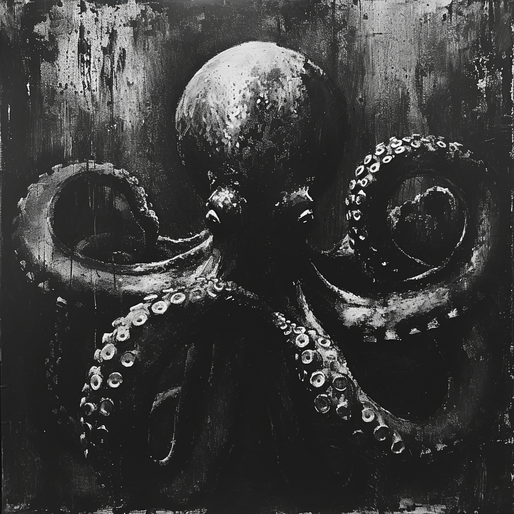 Stylish Black Octopus Sketch