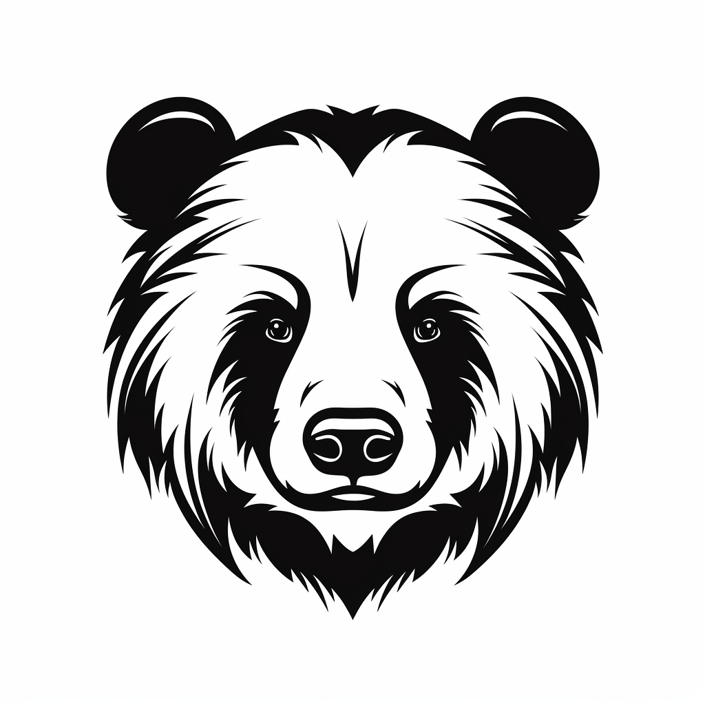 Black and white bear head icon