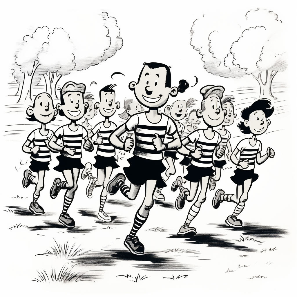 1930s Charles Schulz cartoon black runners