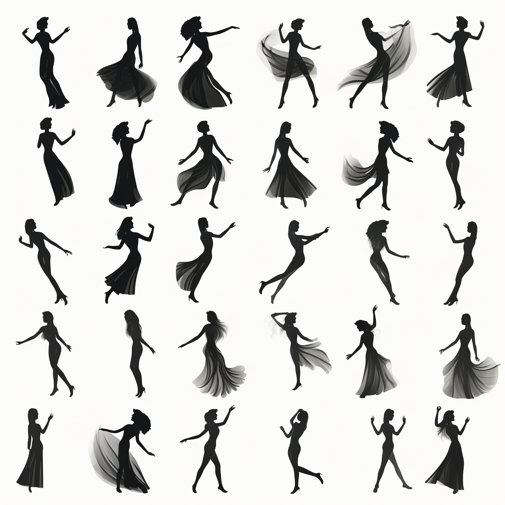 Animated graphic woman dancing