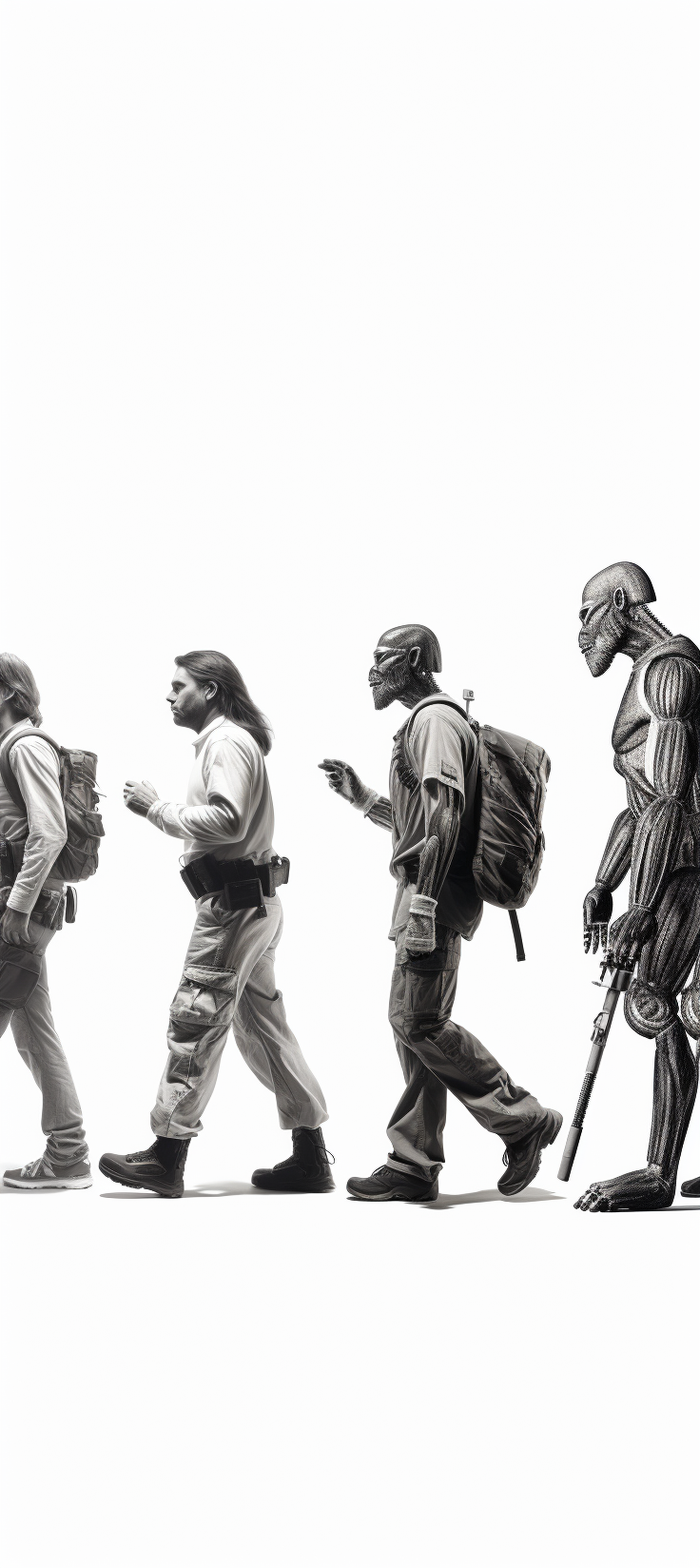 Evolution of Human Figures in Time