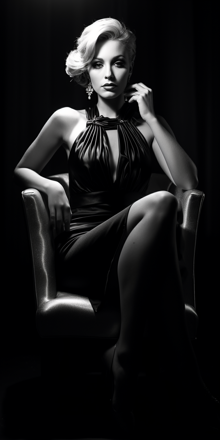 Stylish woman posing on elegant chair