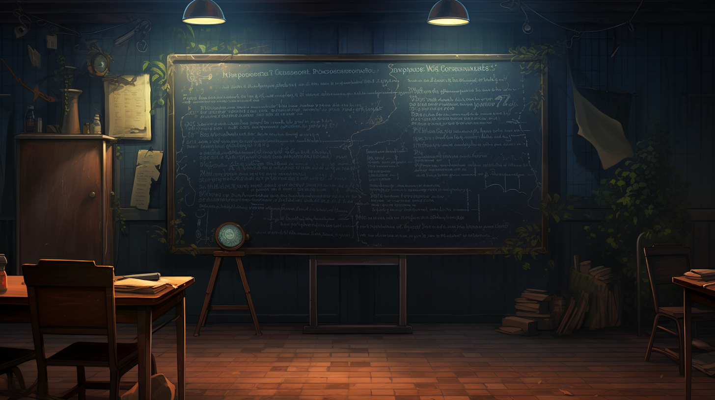 Poster Next to Blackboard Image