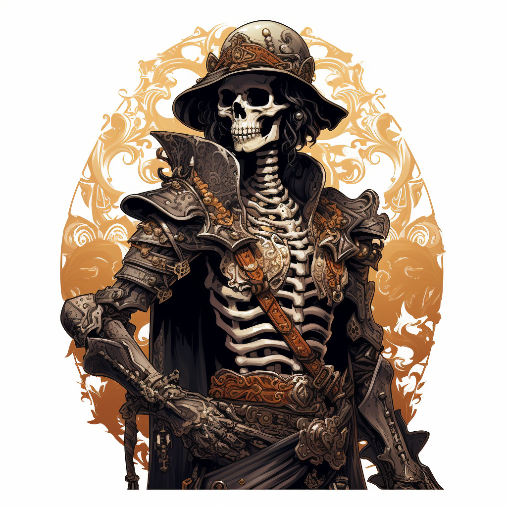 Blackened Skeleton Adventurer Gear D&D