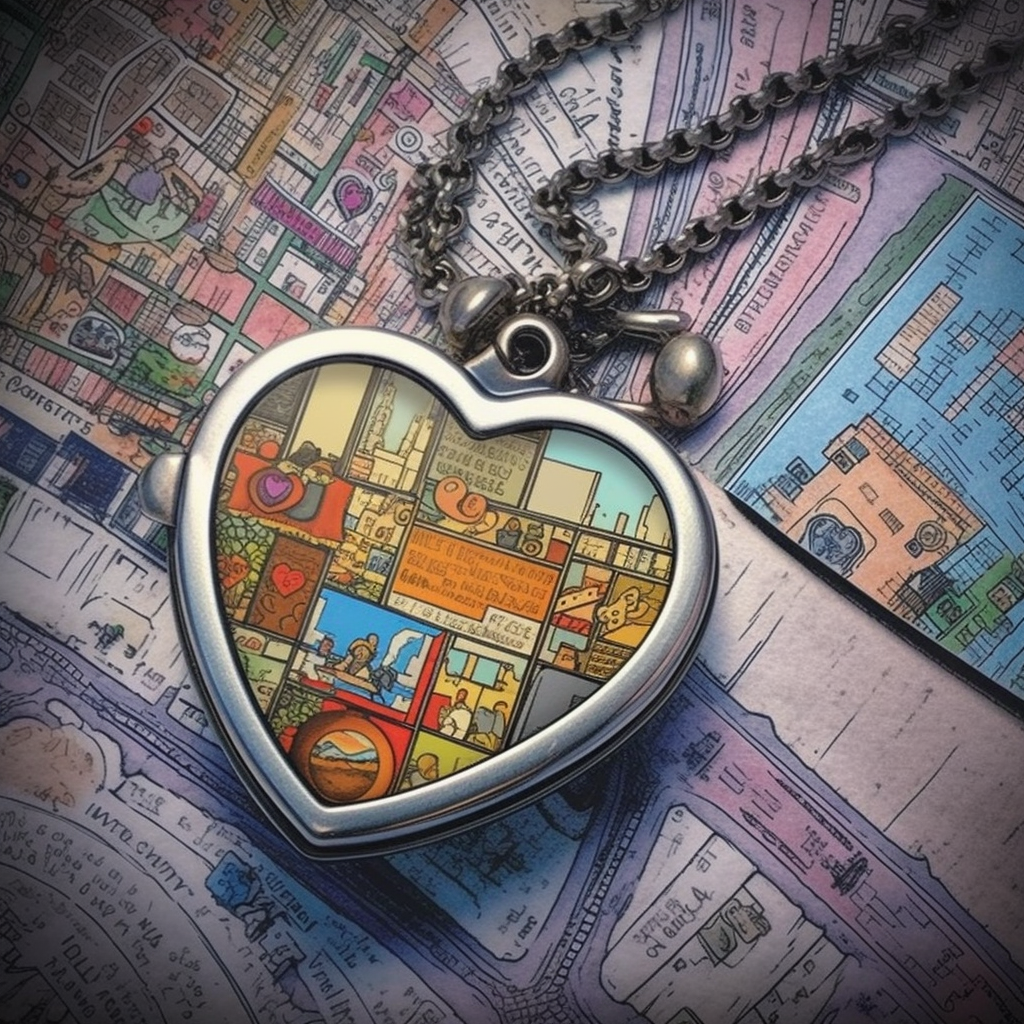 Colorful Blackpool Childhood Holiday Memories Locket Necklace