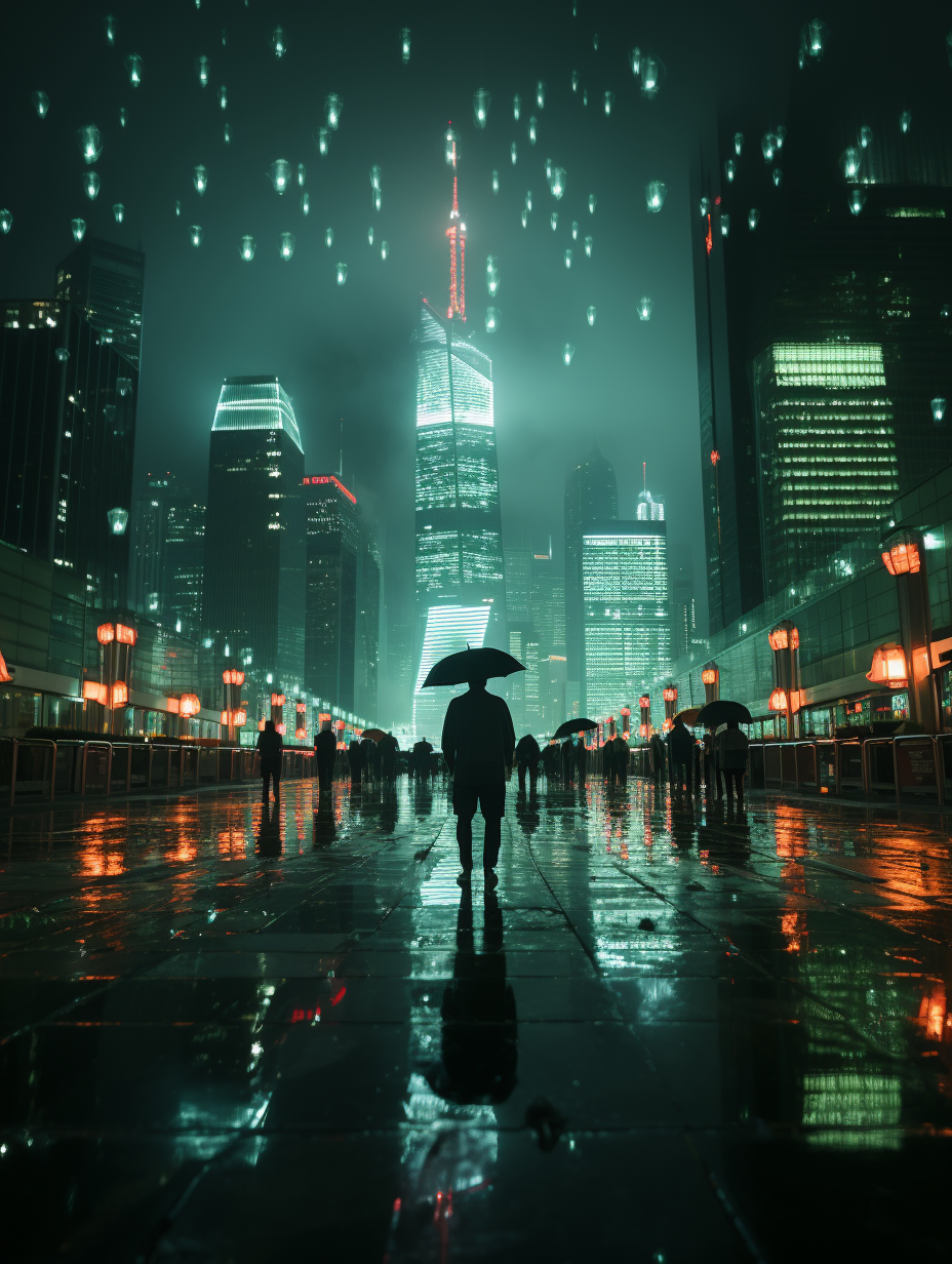 Blade Runner Scene: Biopunk Atompunk Skyscrapers