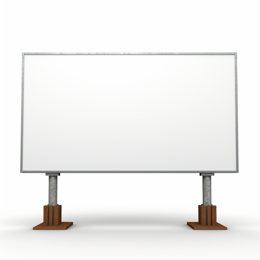 Blank billboard on white background