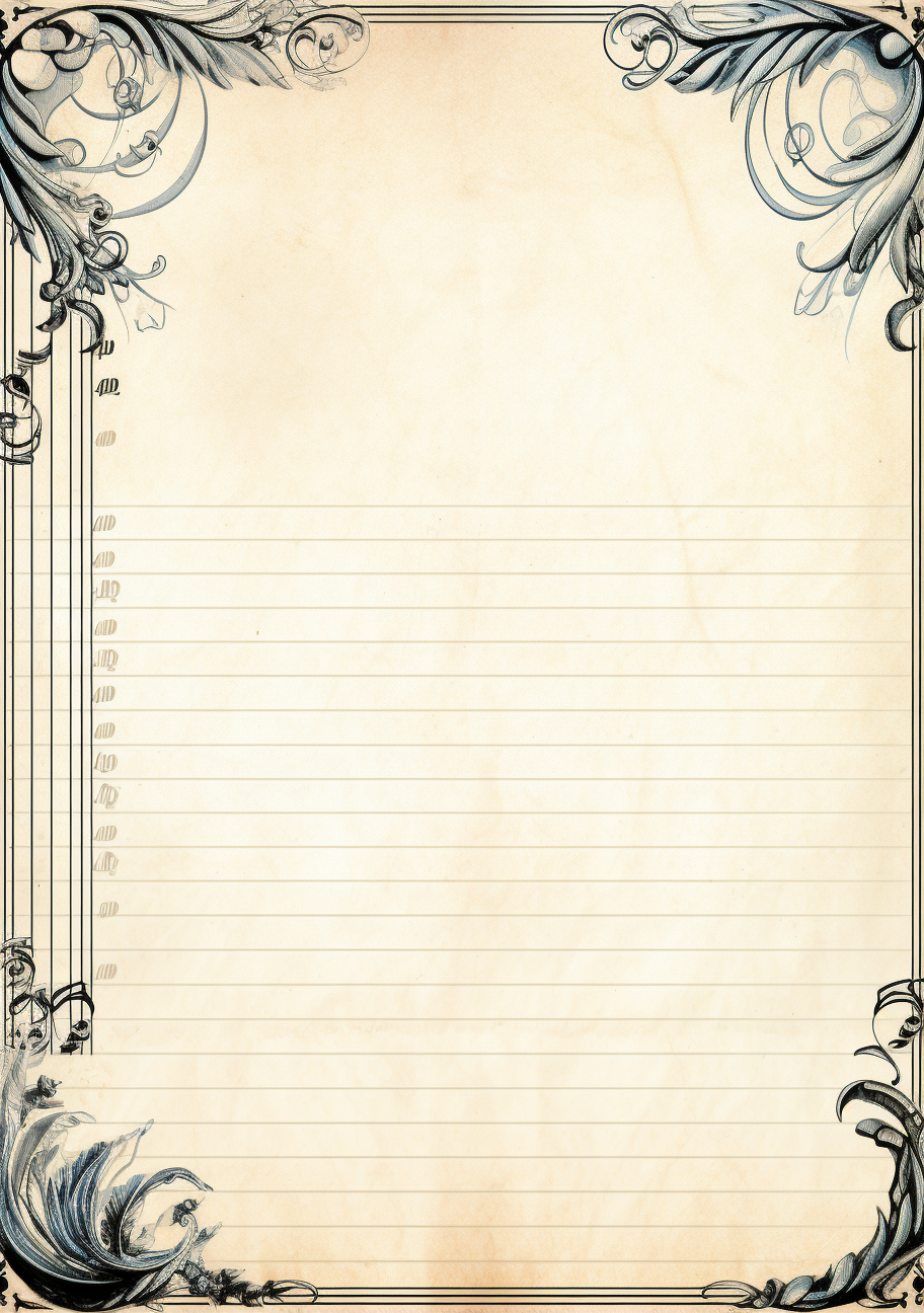 Printable page with blank border and musical motifs