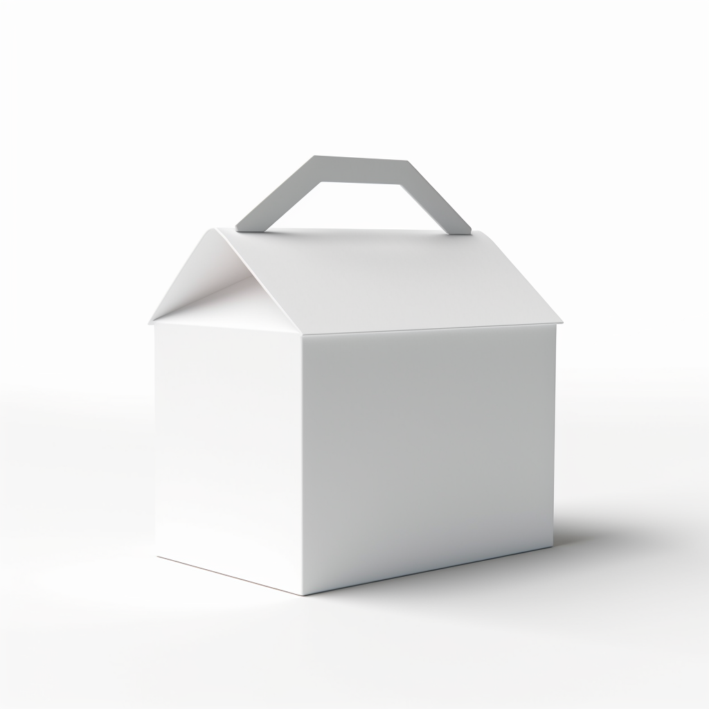 Blank Gable Box Mockup on White Background