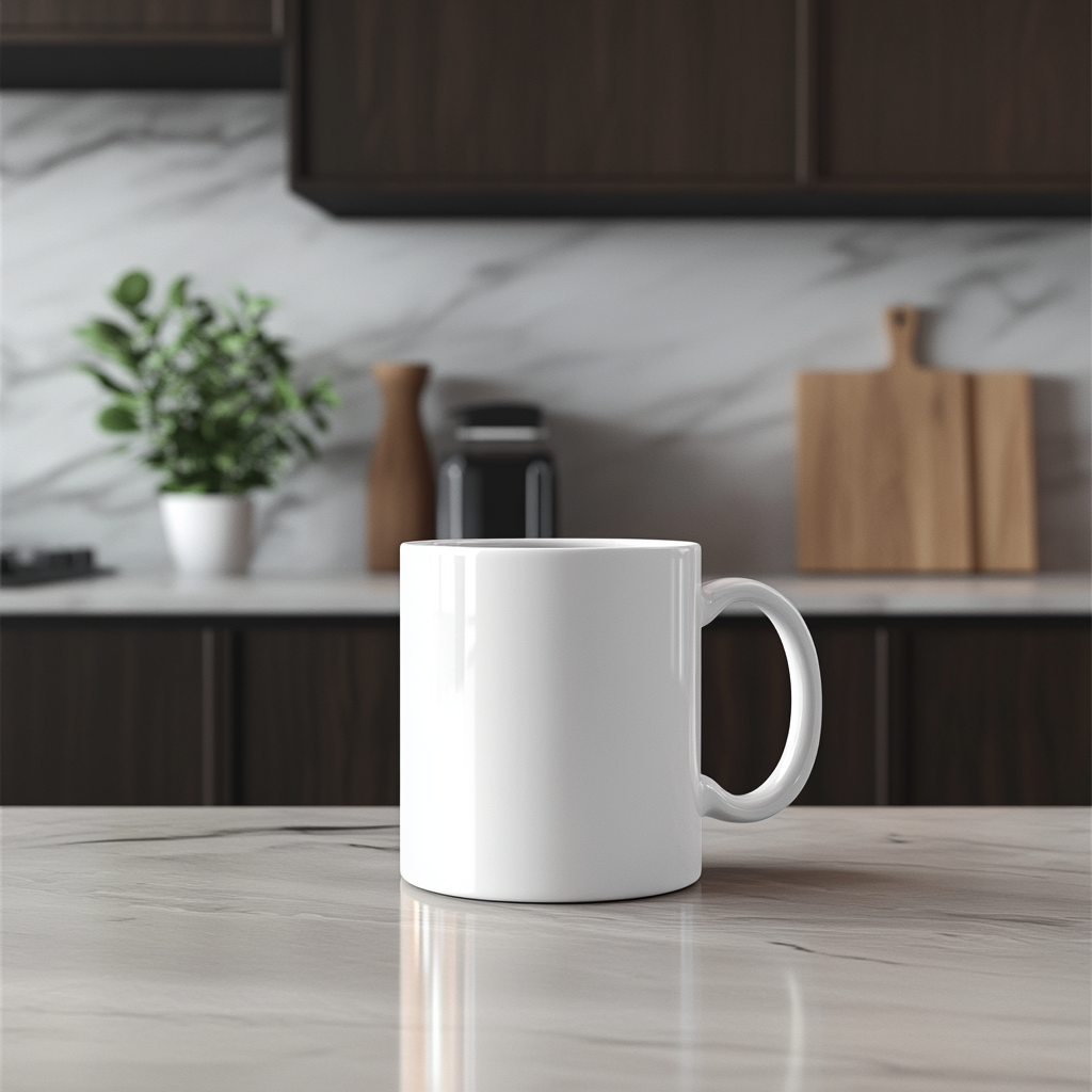 Blank Mug Mockup Minimalist Kitchen