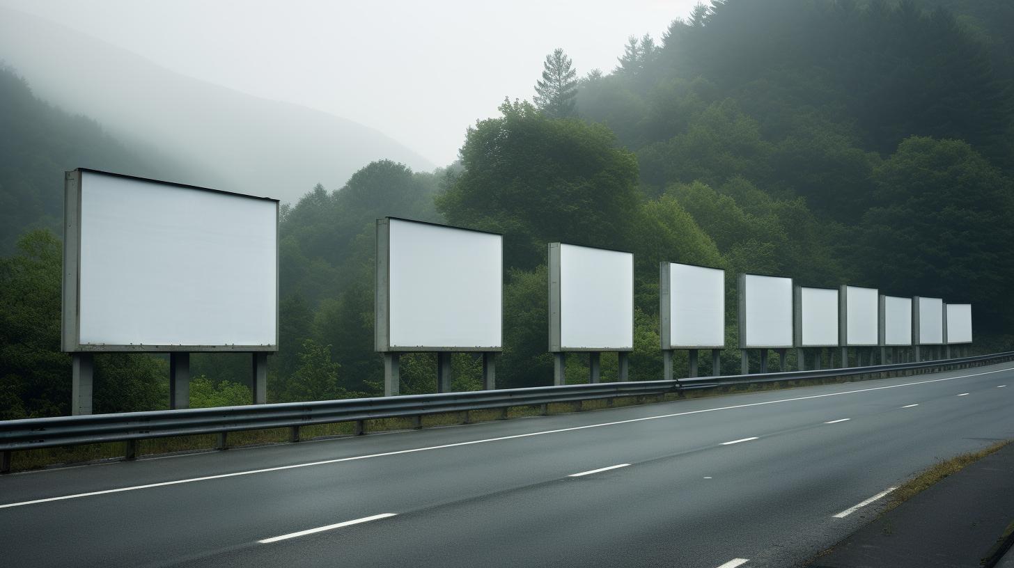 Empty Posters along a Busy Motorway