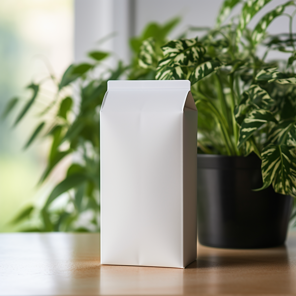 Blank white milk carton mockup