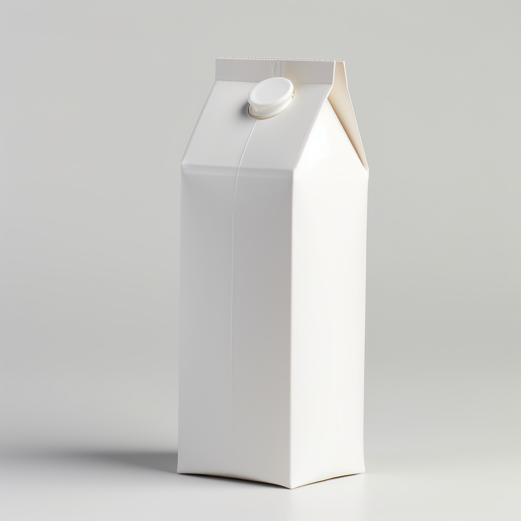 Blank white milk carton package