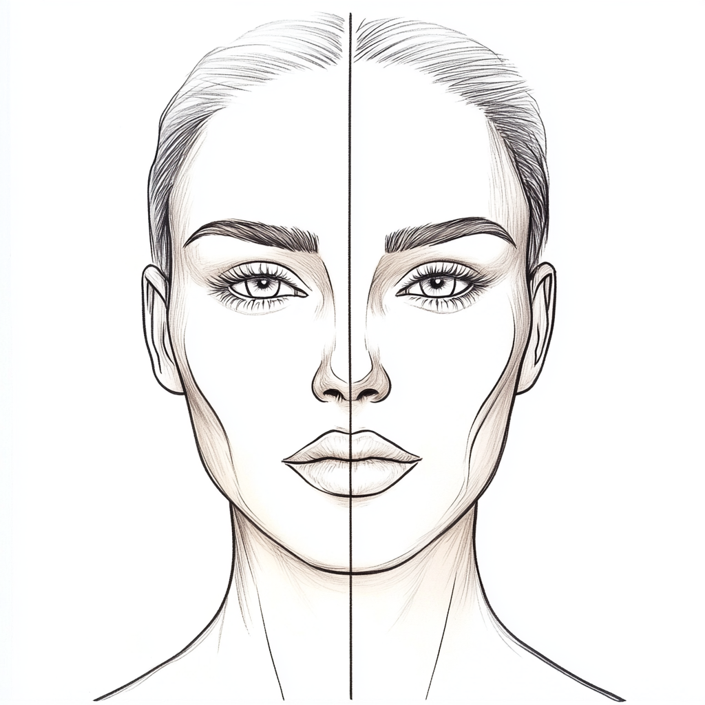 Coloring makeup practice blank human face