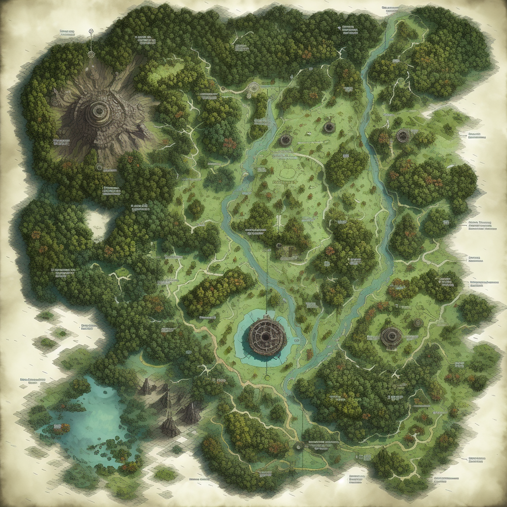 Blighted Forest Map in DND 5E Style