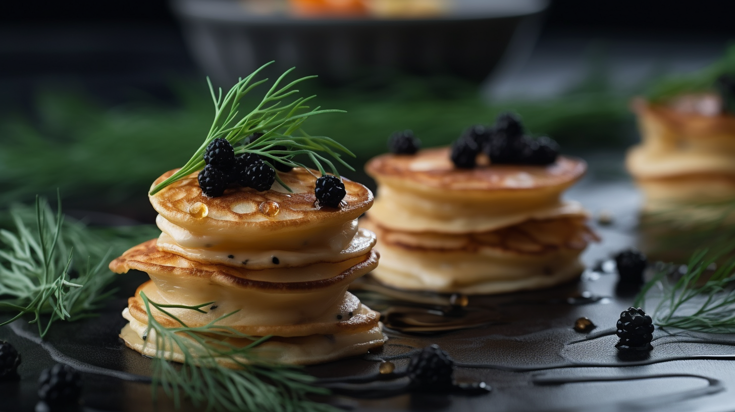 Food Photography - Blini in Luxurious Michelin Kitchen