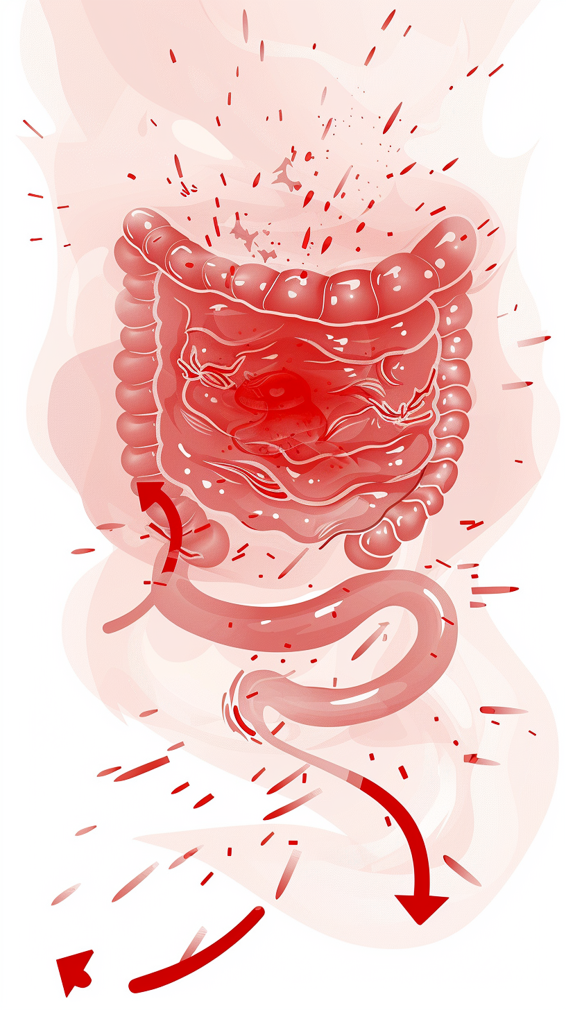 Illustration of bloated stomach pain