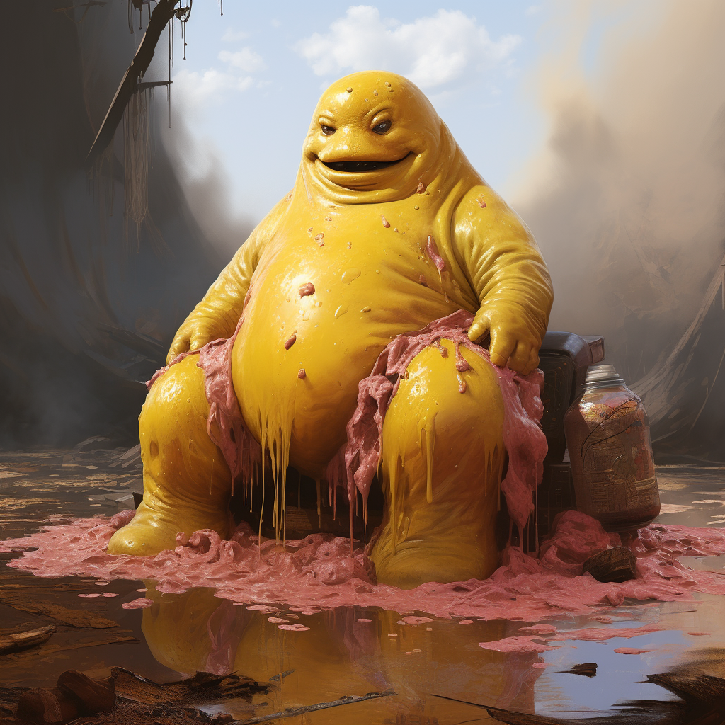 Colorful blob man smiling