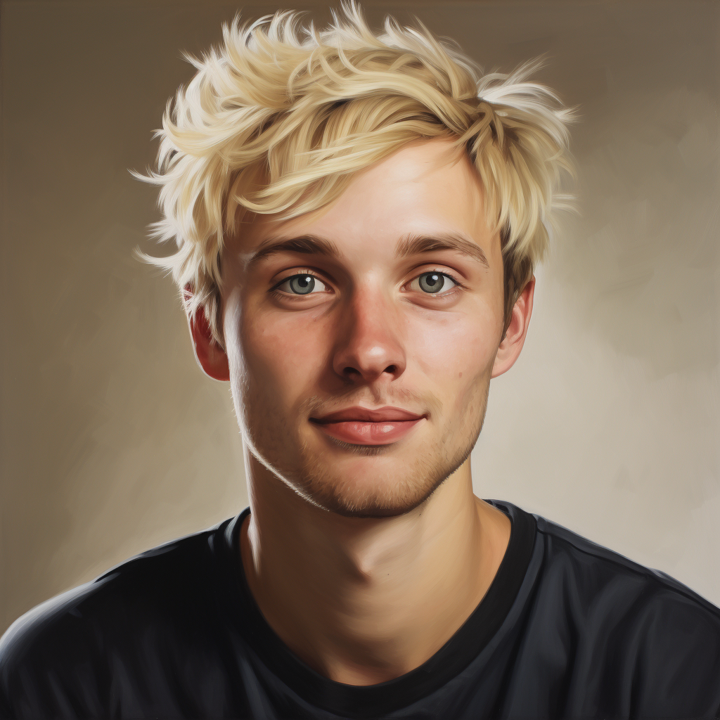 friendly blond haired male portrait