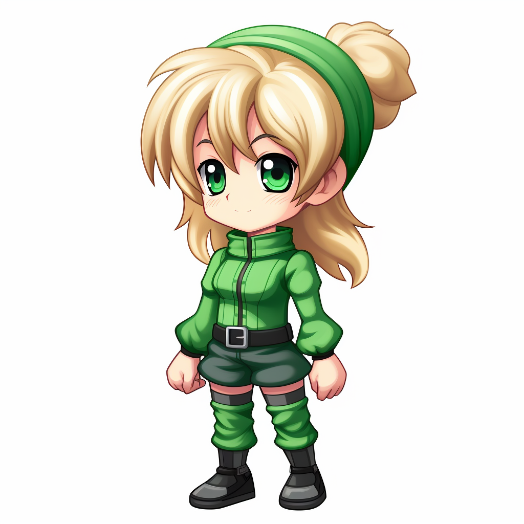 Blond Teenager in Green Costume Sprite