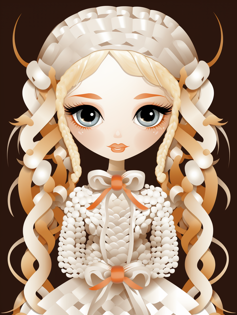 Blonde doll with double braids